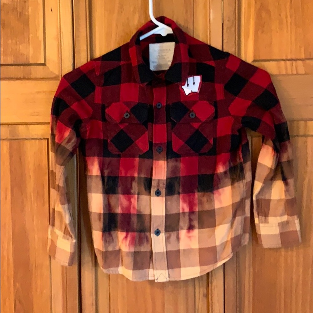 WI badgers bleached flannel
